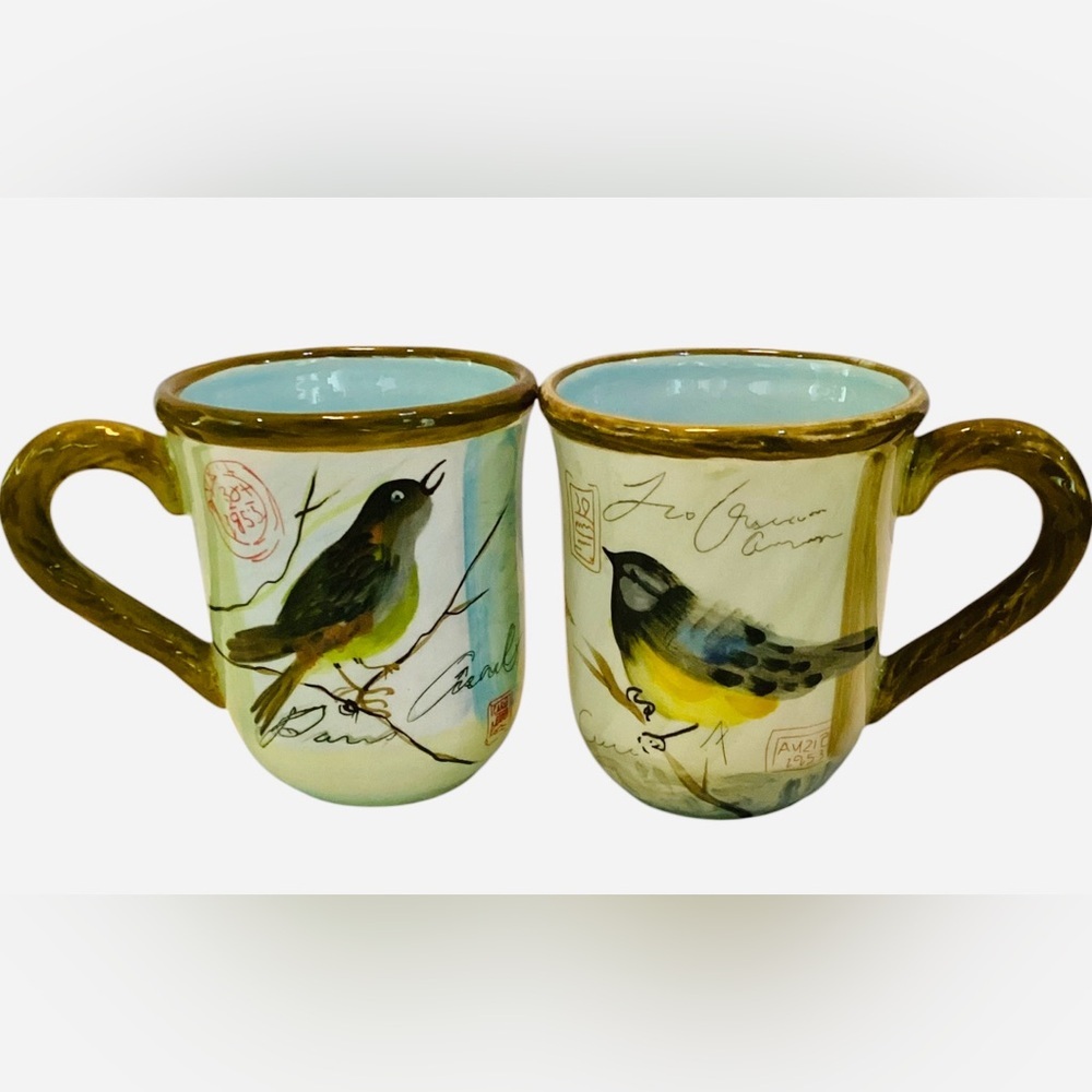 Certified International Mug Susan Winget Songbirds Coffee Mug Tea Cup Set Of 2